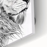Lion Illustration Art Print – Intricate Black and White Animal Decor