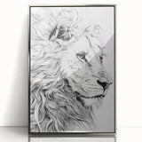 Lion Illustration Art Print – Intricate Black and White Animal Decor