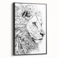 Lion Illustration Art Print – Intricate Black and White Animal Decor