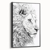 Lion Illustration Art Print – Intricate Black and White Animal Decor