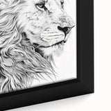 Lion Illustration Art Print – Intricate Black and White Animal Decor