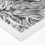 Lion Illustration Art Print – Intricate Black and White Animal Decor