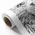 Lion Illustration Art Print – Intricate Black and White Animal Decor