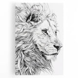 Lion Illustration Art Print – Intricate Black and White Animal Decor