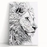 Lion Illustration Art Print – Intricate Black and White Animal Decor
