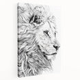 Lion Illustration Art Print – Intricate Black and White Animal Decor