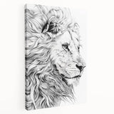 Lion Illustration Art Print – Intricate Black and White Animal Decor
