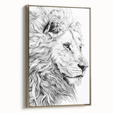 Lion Illustration Art Print – Intricate Black and White Animal Decor