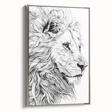 Lion Illustration Art Print – Intricate Black and White Animal Decor