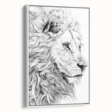 Lion Illustration Art Print – Intricate Black and White Animal Decor