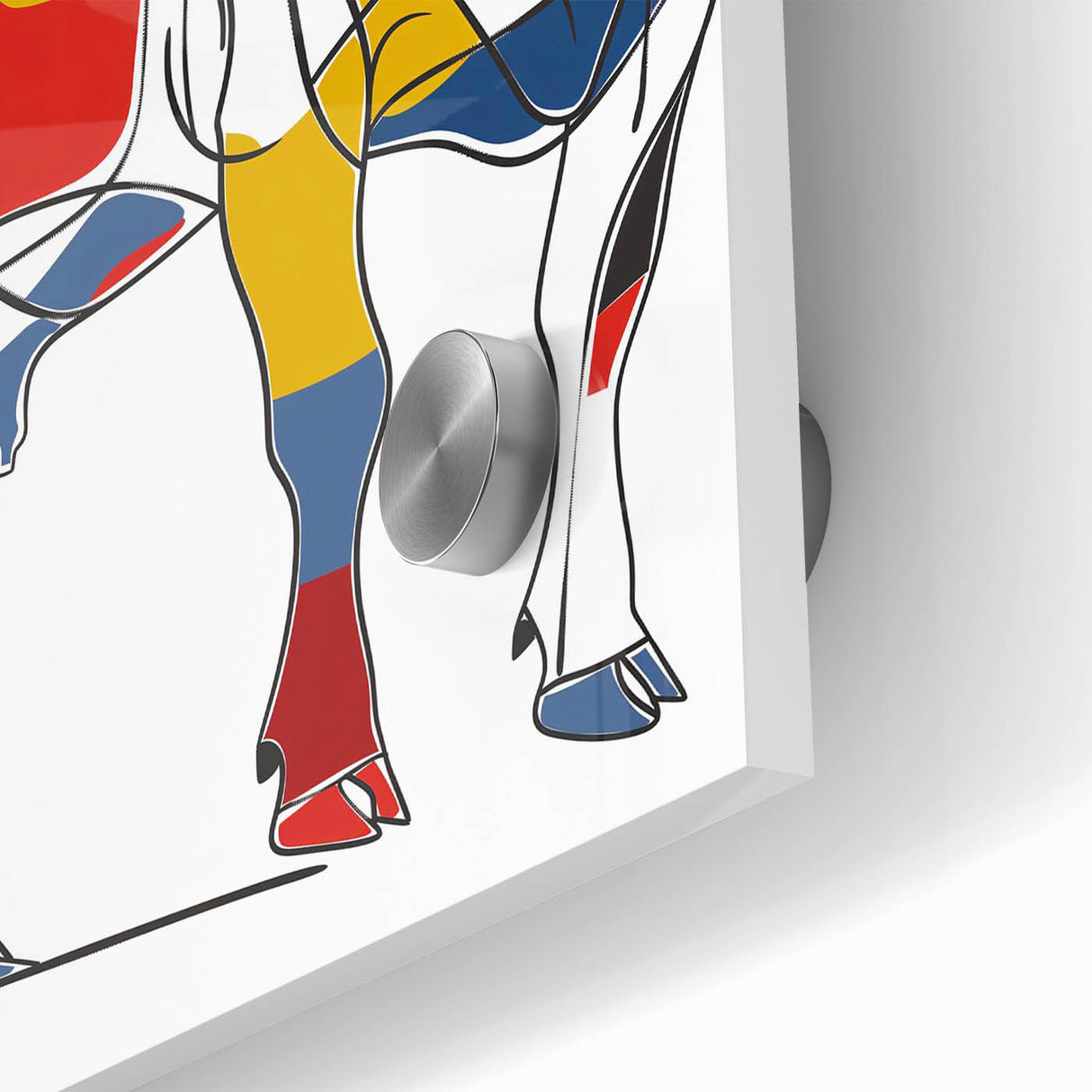 Colorful Cow Illustration Art Print – Modern Animal Wall Decor
