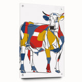 Colorful Cow Illustration Art Print – Modern Animal Wall Decor