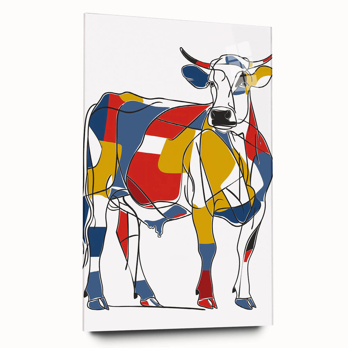 Colorful Cow Illustration Art Print – Modern Animal Wall Decor