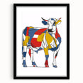Colorful Cow Illustration Art Print – Modern Animal Wall Decor