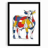 Colorful Cow Illustration Art Print – Modern Animal Wall Decor