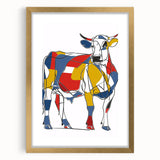 Colorful Cow Illustration Art Print – Modern Animal Wall Decor