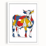 Colorful Cow Illustration Art Print – Modern Animal Wall Decor