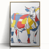 Colorful Cow Illustration Art Print – Modern Animal Wall Decor