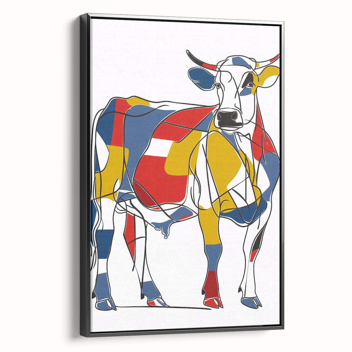 Colorful Cow Illustration Art Print – Modern Animal Wall Decor