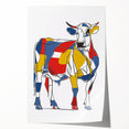 Colorful Cow Illustration Art Print – Modern Animal Wall Decor