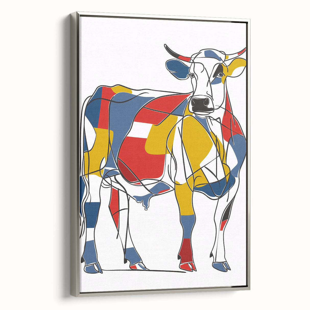 Colorful Cow Illustration Art Print – Modern Animal Wall Decor