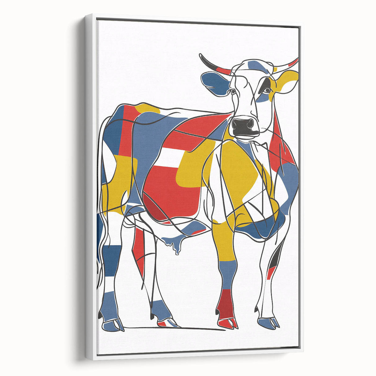 Colorful Cow Illustration Art Print – Modern Animal Wall Decor