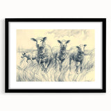 Sheep Illustration Art Print – Detailed Nature-Inspired Wall Decor