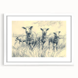 Sheep Illustration Art Print – Detailed Nature-Inspired Wall Decor