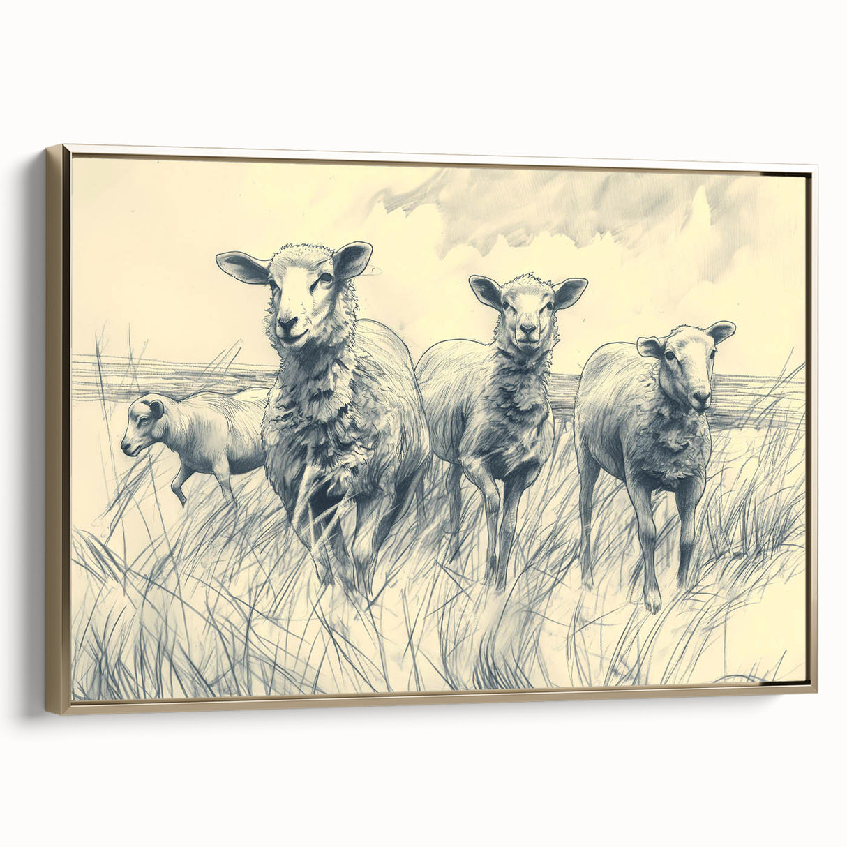Sheep Illustration Art Print – Detailed Nature-Inspired Wall Decor
