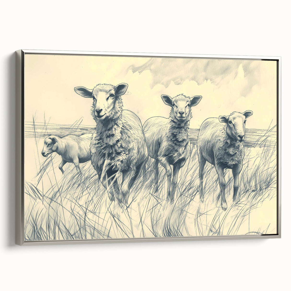 Sheep Illustration Art Print – Detailed Nature-Inspired Wall Decor