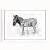 Zebra Illustration Art Print – Detailed Nature-Inspired Animal Decor