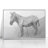 Zebra Illustration Art Print – Detailed Nature-Inspired Animal Decor