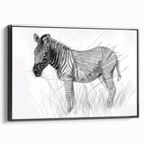 Zebra Illustration Art Print – Detailed Nature-Inspired Animal Decor