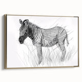 Zebra Illustration Art Print – Detailed Nature-Inspired Animal Decor
