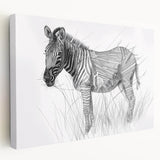Zebra Illustration Art Print – Detailed Nature-Inspired Animal Decor