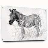 Zebra Illustration Art Print – Detailed Nature-Inspired Animal Decor
