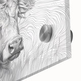 Intricate Cow Illustration Art Print – Detailed Nature-Inspired Decor