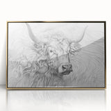 Intricate Cow Illustration Art Print – Detailed Nature-Inspired Decor