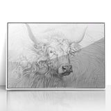 Intricate Cow Illustration Art Print – Detailed Nature-Inspired Decor