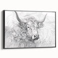 Intricate Cow Illustration Art Print – Detailed Nature-Inspired Decor