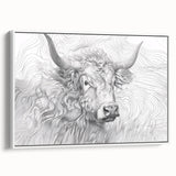 Intricate Cow Illustration Art Print – Detailed Nature-Inspired Decor
