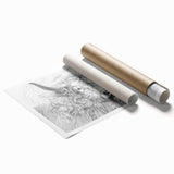 Intricate Cow Illustration Art Print – Detailed Nature-Inspired Decor