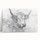 Intricate Cow Illustration Art Print – Detailed Nature-Inspired Decor