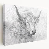 Intricate Cow Illustration Art Print – Detailed Nature-Inspired Decor