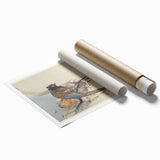 Vintage Animal Art - Birds Perched on Blossom Branch - Retro Animal Prints