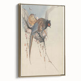 Vintage Animal Art - Birds Perched on Blossom Branch - Retro Animal Prints