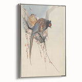 Vintage Animal Art - Birds Perched on Blossom Branch - Retro Animal Prints