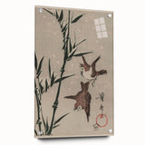 Vintage Animal Art - Birds in Flight with Bamboo - Retro Animal Prints