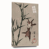 Vintage Animal Art - Birds in Flight with Bamboo - Retro Animal Prints
