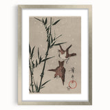 Vintage Animal Art - Birds in Flight with Bamboo - Retro Animal Prints
